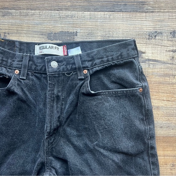 Levi's Mens 505 Regular Fit Black Denim Jeans Straight Leg Y2K Vtg Size 34x34 - Picture 2 of 9